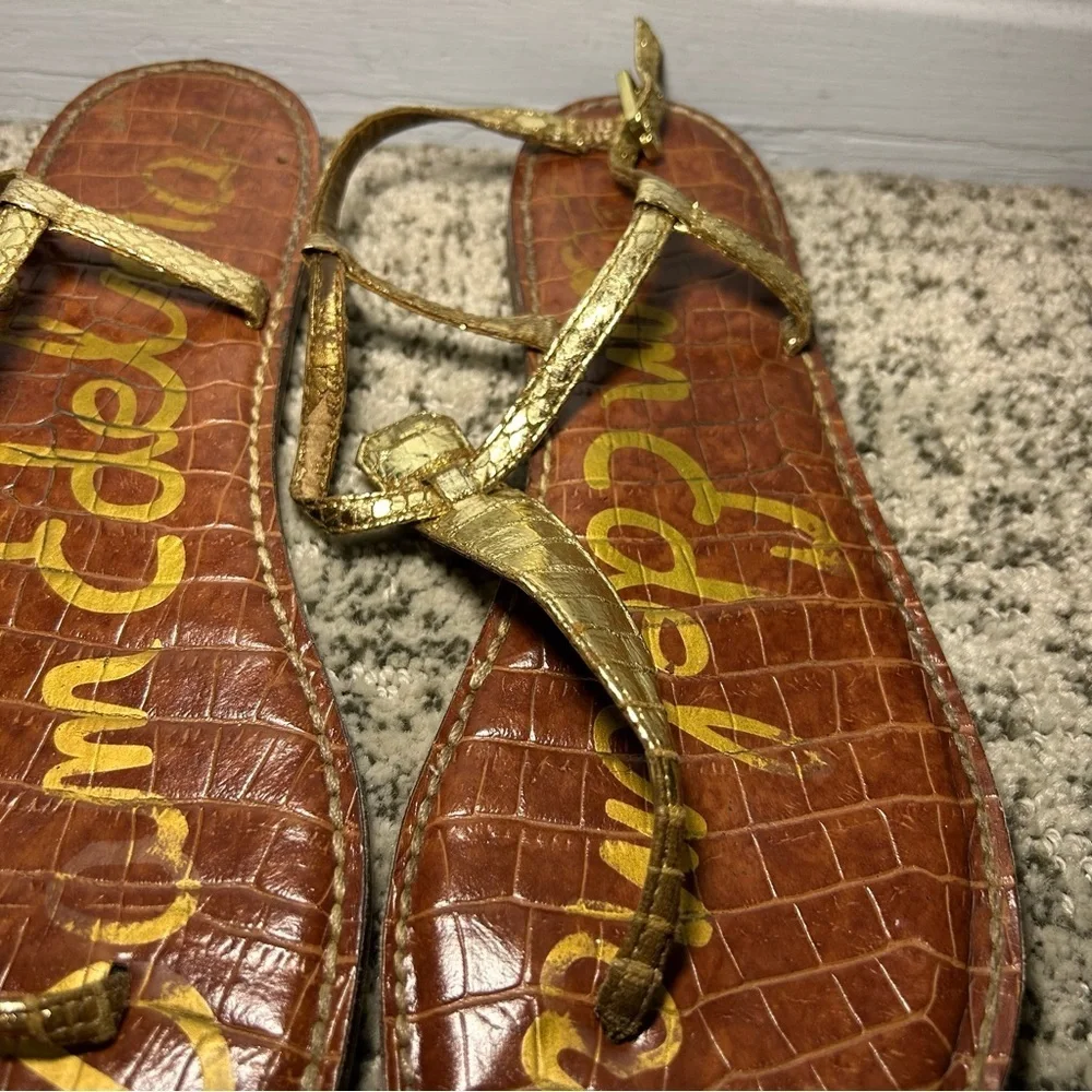 Sam Edelman Gigi Gold Gladiator Strappy Sandals Size 8.5